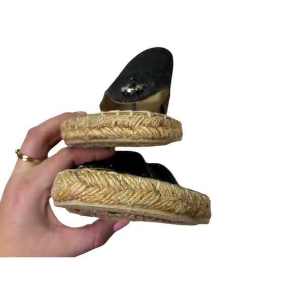 Croft & Barrow Black Shimmery Wedge Sandal/ Flip Flop/ Slip-On Shoe Women's 11 - Picture 6 of 10